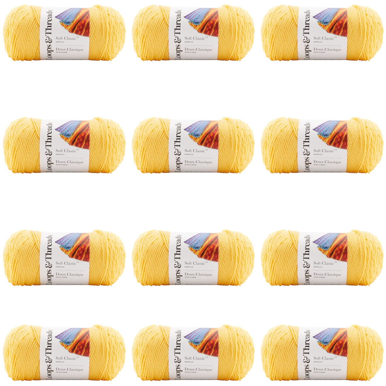 12 Pack: Soft Classic™ Solid Yarn by Loops & Threads®